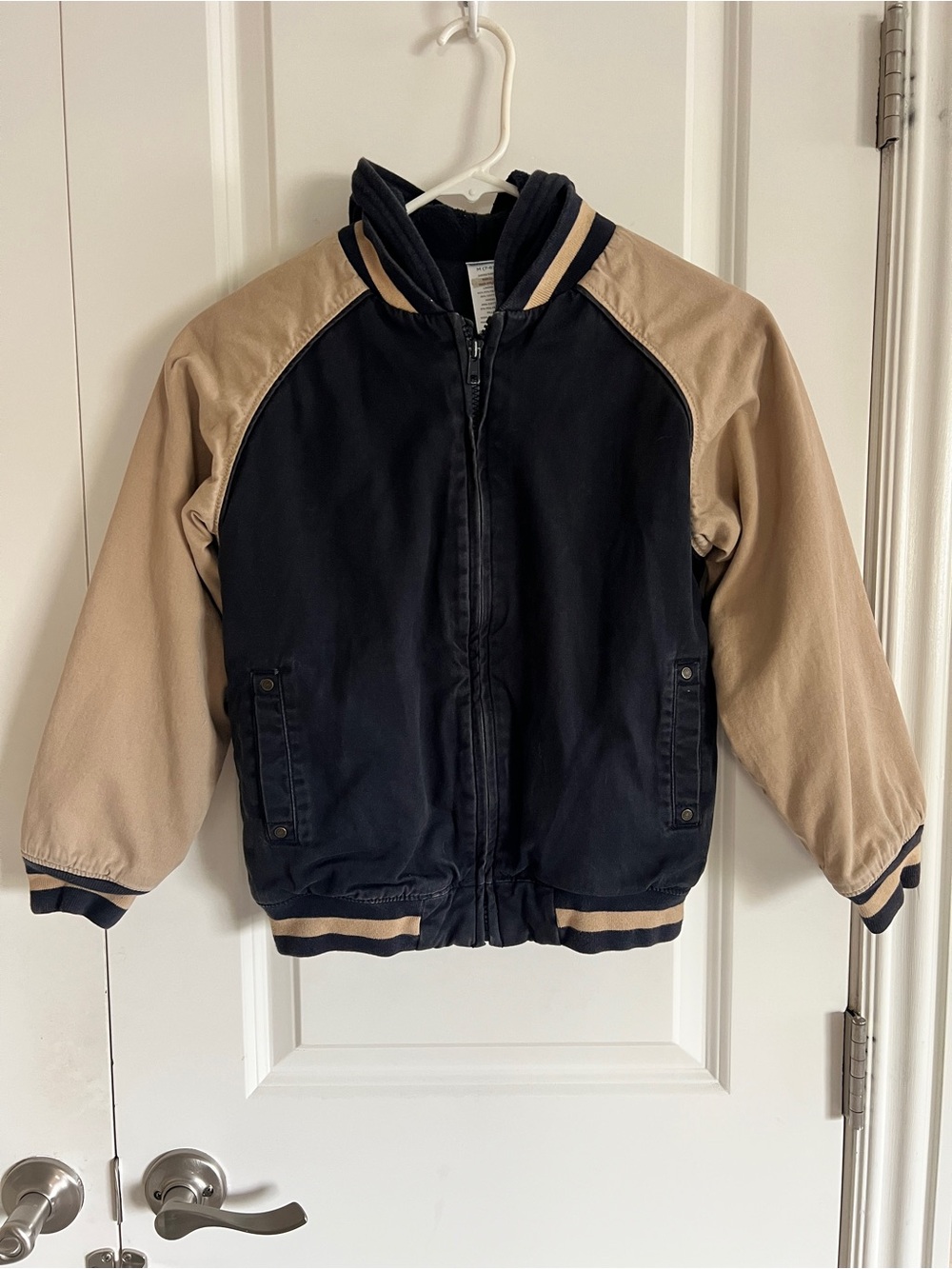 Gymboree Navy and Tan Kids Bomber Jacket